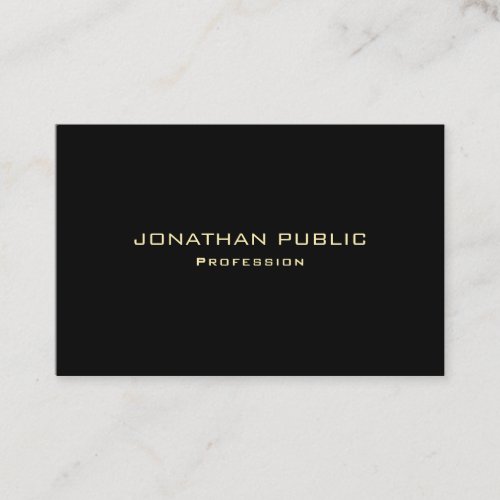 Modern Luxurious Professional Elegant Gold Text Business Card