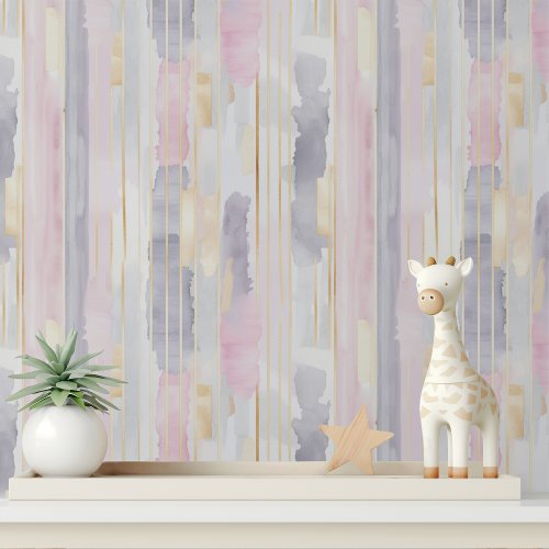 Modern Luxury Abstract Pink Gray Gold Pattern Wallpaper