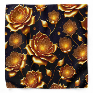 Modern Luxury Big Gold Rose Collection Bandana