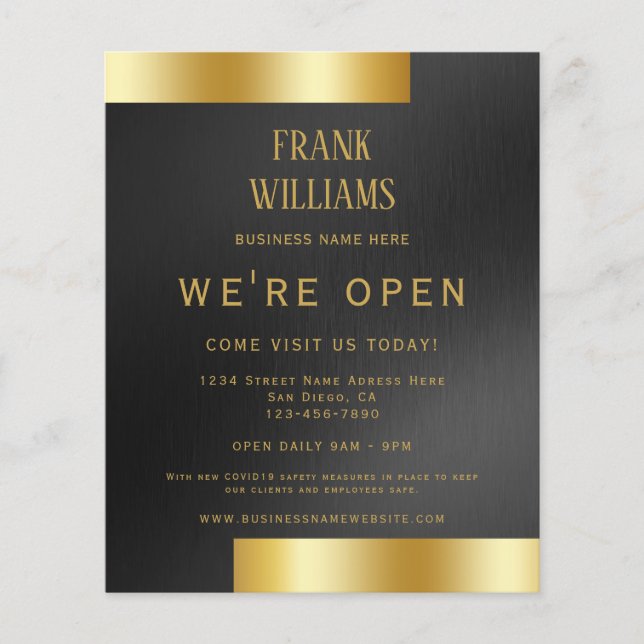 Modern Luxury Black and Gold Corporate Minimalist Flyer (Front)