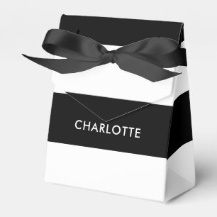 Modern Luxury Black and white stripes pattern Favor Boxes