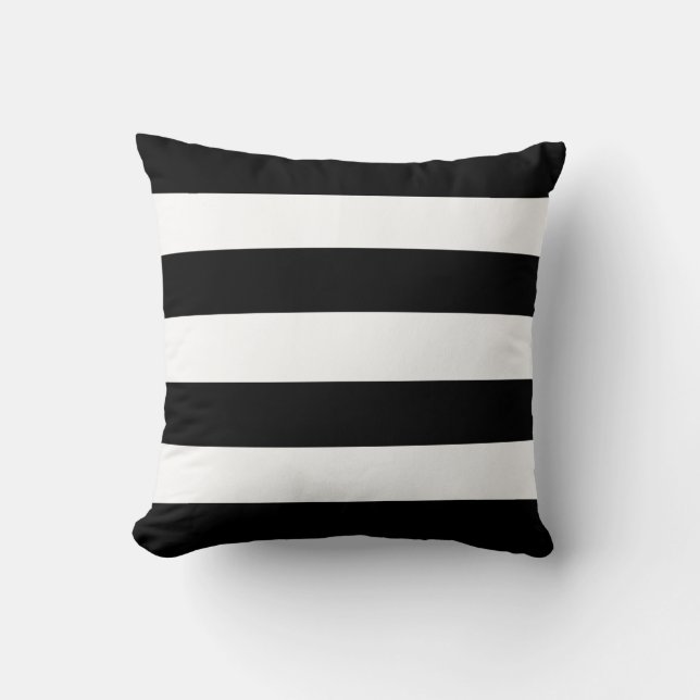Modern Luxury Black and white stripes pattern Throw Pillow (Front)