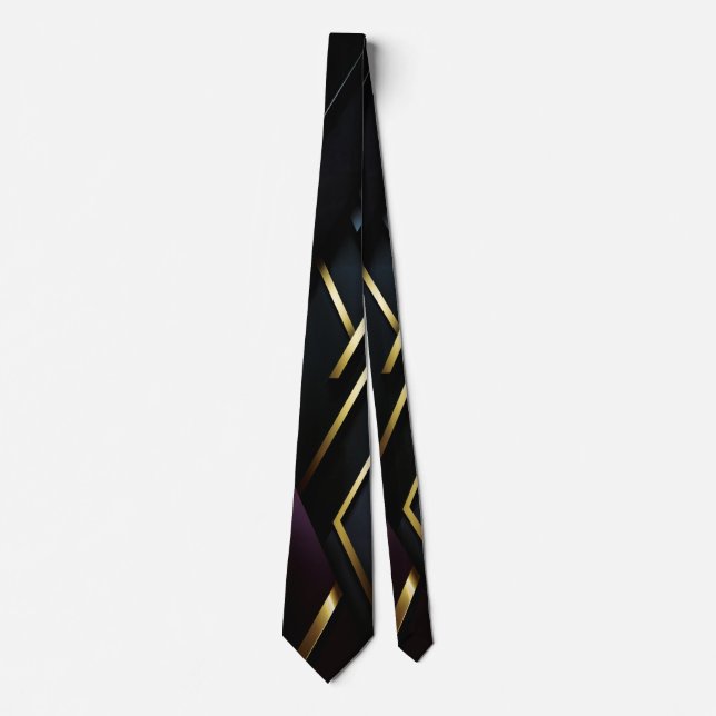 Modern luxury - black coal, green, burgundy neck tie (Front)