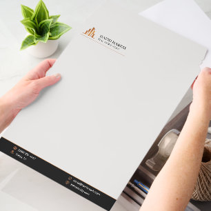 Modern Luxury Black & Copper Real Estate Envelope Mailers