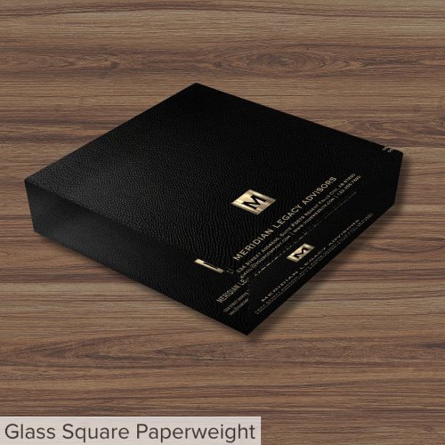 Modern Luxury Black Gold Company Brand Paperweight