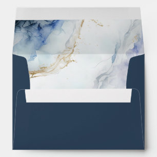 Modern Luxury Blue Marble Envelope