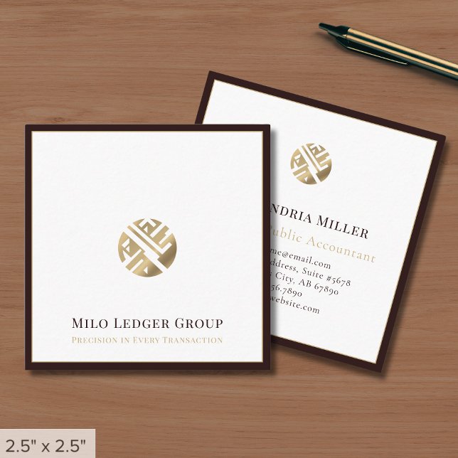 Modern Luxury Border Square Business Card (Creator Uploaded)