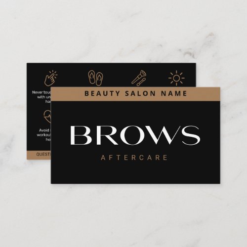 Modern Luxury Brows Aftercare PMU Brow Instruction Business Card