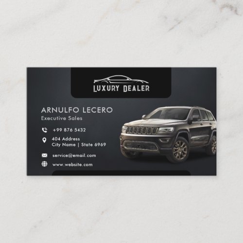 Modern Luxury Car Dealer  Minimalist Business Card