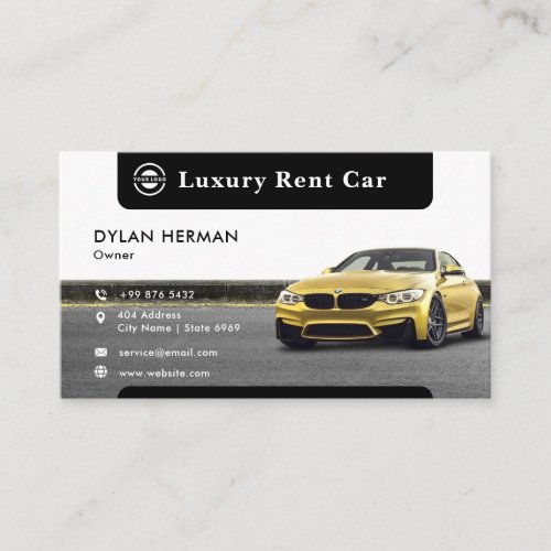 Modern Luxury Car Rent  Minimalist Business Card