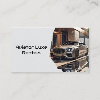 Modern Luxury Car Rental & Sales QR Code Photo Business Card