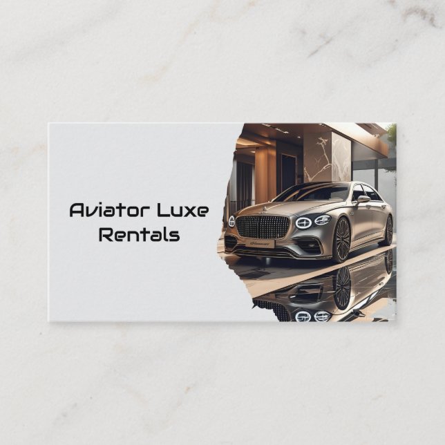 Modern Luxury Car Rental & Sales QR Code Photo Business Card (Front)