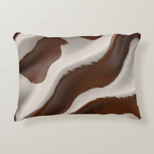 Modern Luxury Elegant Faux Cow Leather Collection Accent Pillow