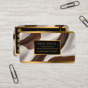 Modern Luxury Elegant Faux Cow Leather Collection Business Card