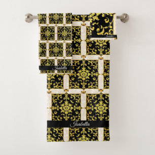 Modern Luxury Elegant Floral Collection Bath Towel Set