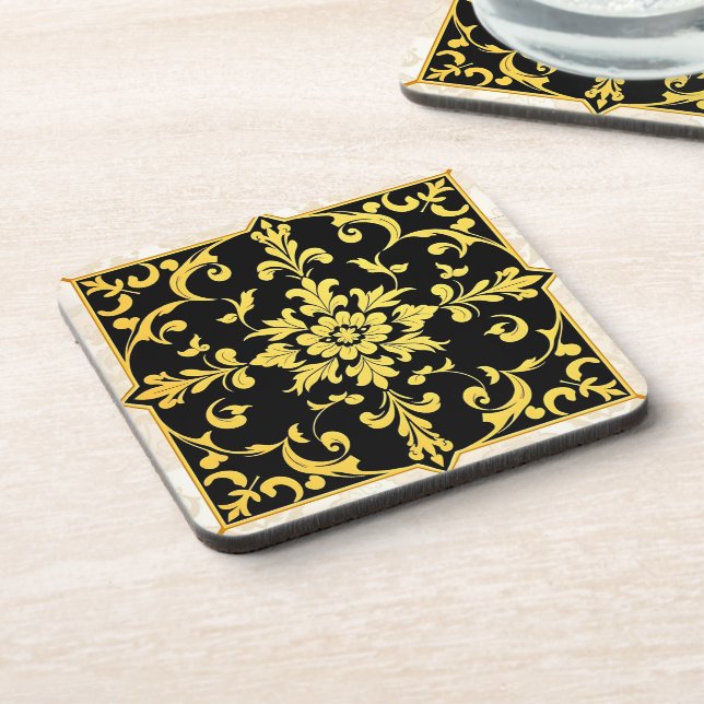 Modern Luxury Elegant Floral Collection Beverage Coaster (Left Side)