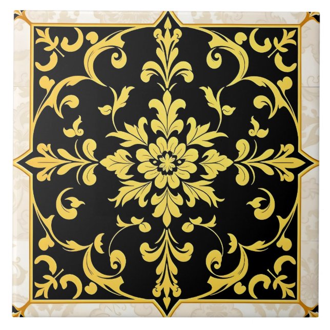 Modern Luxury Elegant Floral Collection Ceramic Tile (Front)