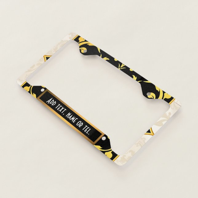 Modern Luxury Elegant Floral Collection License Plate Frame (3/4)