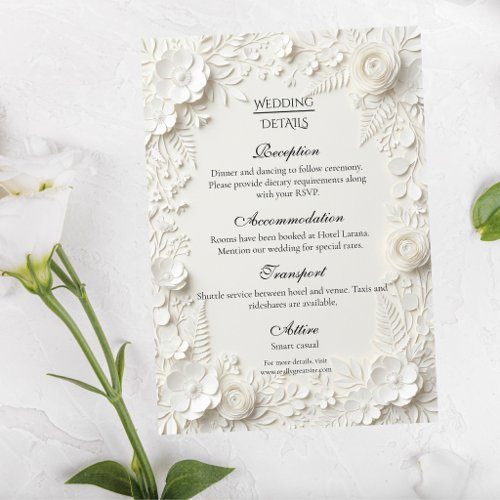 Modern Luxury Floral Wedding Enclosure Card