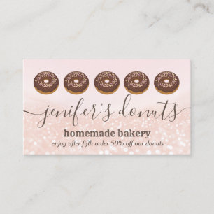 Modern luxury glittery donuts homemade bakery business card