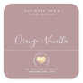 Modern luxury gold heart typography  candle square sticker