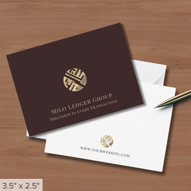 Modern Luxury Gold Logo  Note Card (Creator Uploaded)