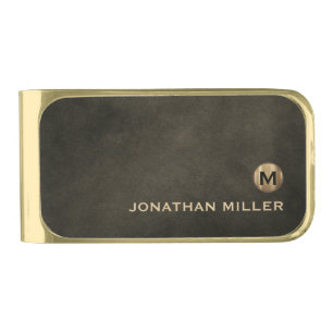 Modern Luxury Gold Monogram  Finish Money Clip