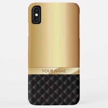Modern Luxury Gold With Custom Name Iphone Xs Max Case by caseplus at Zazzle