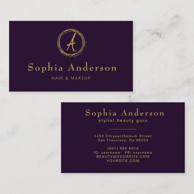 Modern Luxury Golden & Black Business Card (Front/Back)