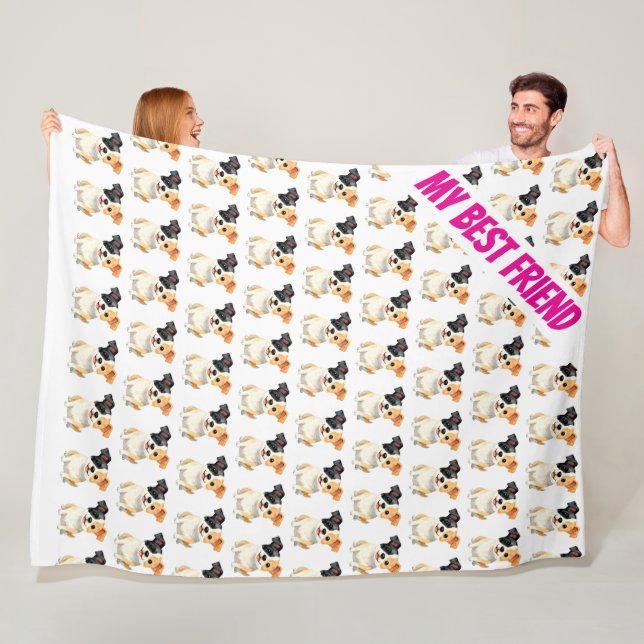 Modern Luxury Grooming Dog Personalized Collection Fleece Blanket (In Situ)