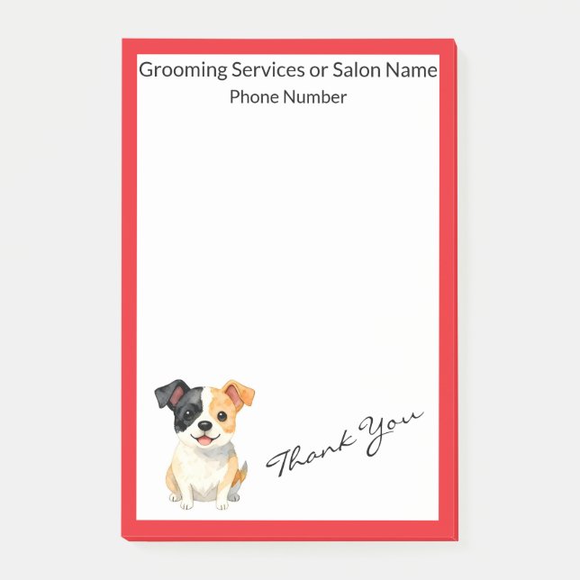 Modern Luxury Grooming Dog Personalized Collection Post-it Notes (Front)