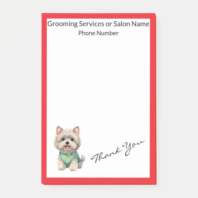 Modern Luxury Grooming Pet Personalized Collection Post-it Notes (Front)