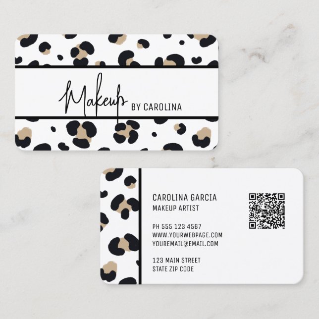 Modern Luxury Makeup Artist Business Card (Front/Back)
