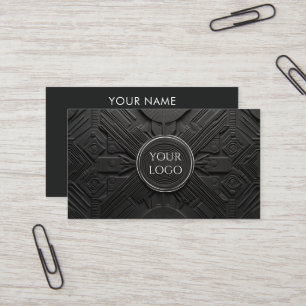 Modern luxury matte black custom logo social media business card