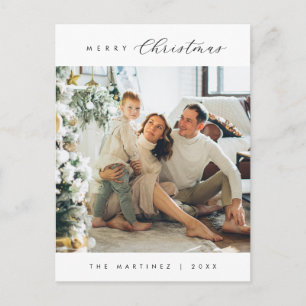 Modern Luxury, Merriest Christmas Family Photo Postcard