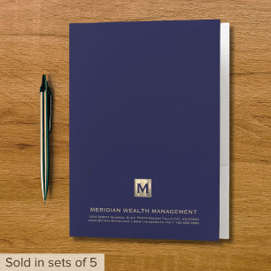 Modern Luxury Monogram Business Pocket Folder