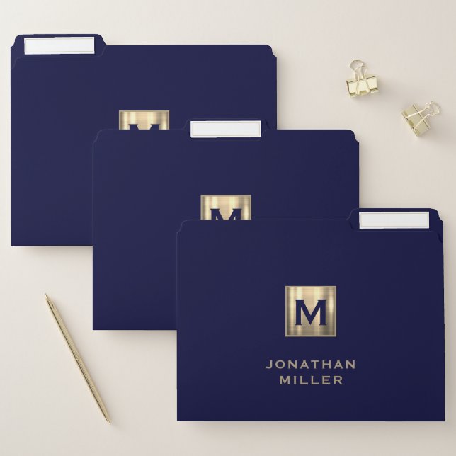 Modern Luxury Monogram File Folder (Set)