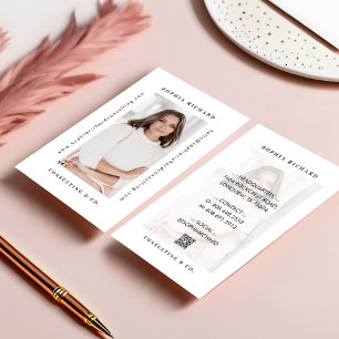 Modern Luxury Monogram Logo Photo QR Code Business Card