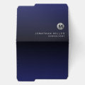 Modern Luxury Navy Blue Brushed Silver Monogram File Folder | Zazzle