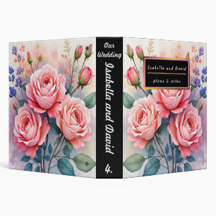 Modern Luxury Pink Roses Beautiful Collection 3 Ring Binder