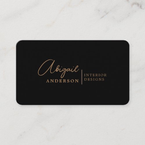 Modern Luxury Professional Black Brown Signature Business Card