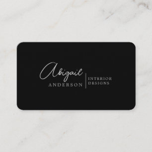 Modern Luxury Professional Black Grey Signature Business Card