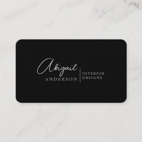 Modern Luxury Professional Black Grey Signature Business Card