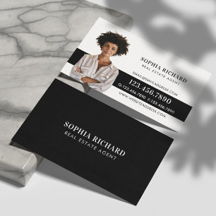 Modern Luxury Professional Real Estate Agent Photo Business Card