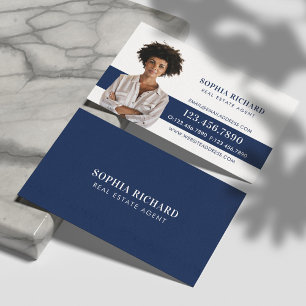 Modern Luxury Professional Real Estate Agent Photo Business Card