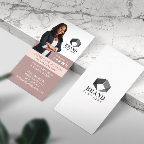 Modern Luxury Professional Real Estate Agent Photo Business Card
