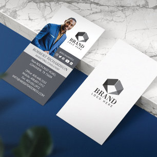 Modern Luxury Professional Real Estate Agent Photo Business Card