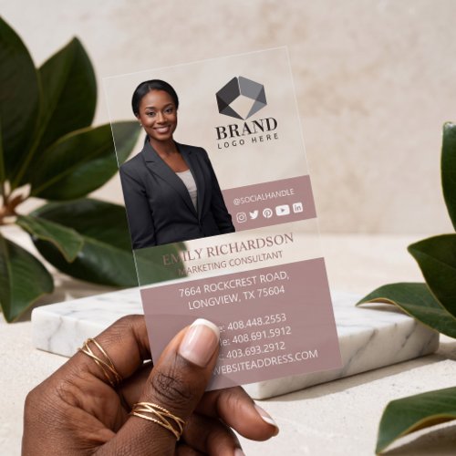 Modern Luxury Professional Real Estate Agent Photo Clear Business Cards