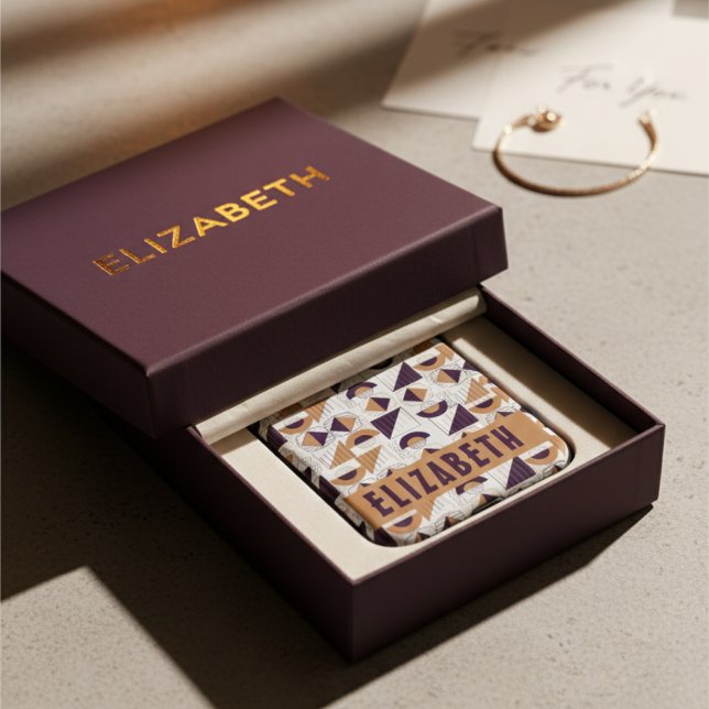 Modern Luxury Purple & Gold Aesthetic Custom Name Case-Mate iPhone Case (Creator Uploaded)