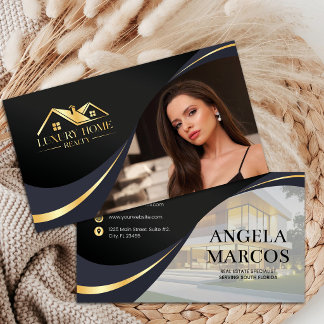 Modern Luxury Real Estate Agent  Business Card